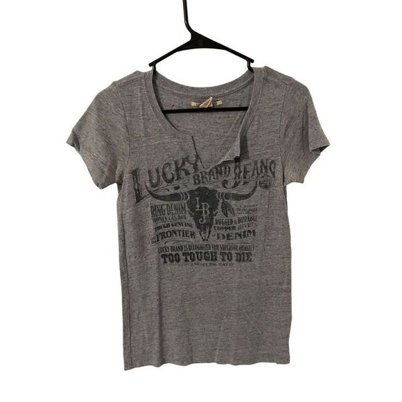 LUCKY brand grey Heathered t shirt - Picture 1 of 5